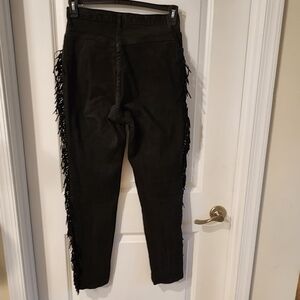 Cap Ferrat black vintage jeans with side fringes size 11